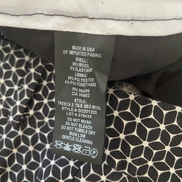 Theory Treeca 2 Tile Geo Wool black/white, trousers size 6, new no tag - Picture 3 of 6